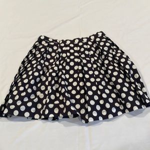 Navy Blue White Polkadot Pleated Skirt